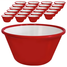 琺瑯醬料杯 小巧可愛 適合盛裝各式醬料 易於清潔, 紅色 + 純白色, 24個