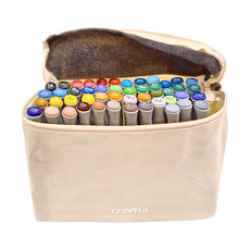 mbs 萬事捷 croma X5 軟毛麥克筆(手提尼龍筆袋), 48色, 1組