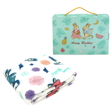 安妮兔彩色授權冷氣毯 布面柔軟透氣舒適保暖毯, 120 x 150cm, 花草