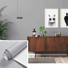 WA. WALL ART 馬卡龍色系 防水自黏壁紙 PVC材質, 太空灰色