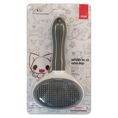 ROYALLIN 蘿林嚴選 新款寵物梳子自動除毛 超防滑材質手柄 一鍵除毛 貓狗通用, 灰色, 1支