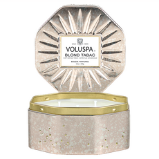 VOLUSPA 金黃菸草 3芯八角形錫蠟燭 340g 香氛蠟燭 家居香氛, 1件