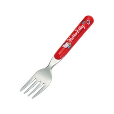 Skater 兒童不鏽鋼叉子, 14 x 2.3cm, Hello Kitty 紅, 1支