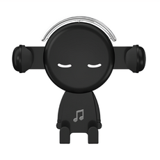 A&R 360度車用出風口手機支架, 黑色, 1個