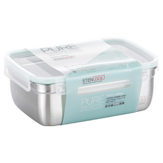 STENLOCK 不鏽鋼長方形保鮮盒 8號, 容器 + 蓋子, 1組