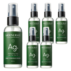 MOONLIGHT 莯光 Ag+銀離子茶樹精油抗菌噴霧 80ml 隨身抗菌 守護健康, 6瓶