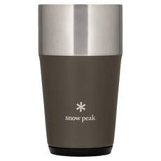snow peak 雪諾必克 真空啤酒厚平底杯 橄欖綠色 16oz, 1個