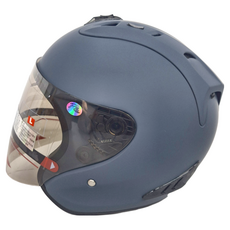 普通型露臉式機車防護頭盔 含一層護目鏡 R3-A6, 消光閃藍色