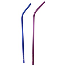 snow peak 雪諾必克 鈦金屬吸管 粉紅 + 紫, 2支, 1組