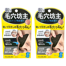 BCL TSURURI 小鼻毛穴坊主清潔鼻膜 Set, 3步驟清潔鼻膜, 3張, 2個
