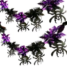 萬聖節派對佈置裝飾 錫箔蜘蛛拉條拉花 Set 2入 節慶派對特選系列, 1組, 紫黑