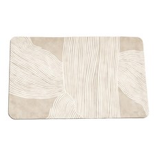 Mega 北歐侘寂風 元素軟皮革硅藻泥吸水地墊 Set 2 科技皮+橡膠, 華尚, 40 x 60cm