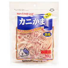 藤澤 蟹肉絲, 以新鮮蟹肉製成, 犬貓皆可食用, 夾鏈帶包裝, 方便餵食且可長保新鮮口感, 蟹肉, 80g, 1包