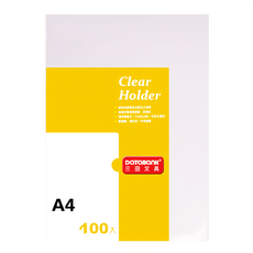 DaTaBanK 三田文具 A4 L型文件夾, 100入裝, 環保PP材質, 厚度0.14mm, 透明白, 1組