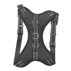 防爆衝馬鞍式胸背帶 犬用 附夜間反光滾邊, XS, 酷黑色, 1個