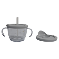 Richell 利其爾 幻夢星空學習吸管直飲杯套組 STEP UP! 6個月以上適用, 1組, 灰色, 200ml