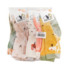 cocoB DOROTHY 兒童款印花襪5雙組, 採用彈性橡膠絲，不易脫落，小尺寸採用防滑設計, 混合顏色, 2號 12~14cm