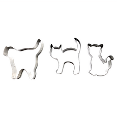 TRIARROW 三箭牌 不鏽鋼喵星人造型餅乾模3件組, 8736S, 1組