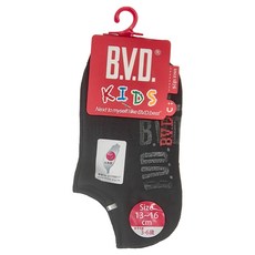 B.V.D. 懷舊低口直角童踝襪 6雙裝, 13~16cm, 黑色