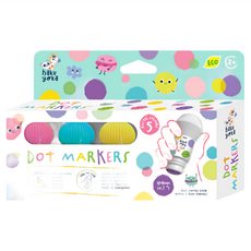 haku yoka 兒童安全無毒點點筆 粉彩色 5色 啟蒙美術創意繪畫, 138g