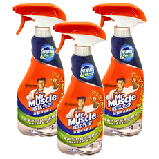 Mr Muscle 威猛先生 浴室除垢霸主清潔劑 噴槍瓶, 檸檬酸升級配方, 免刷洗, 頑垢立除, 500g, 3個