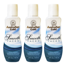 Australian Gold 金色澳洲 Smooth Faces 臉部專用助曬乳液 低過敏性 無香精, 120ml, 3瓶
