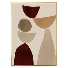 菠蘿選畫所 幾何圖形藝術畫作 畫框 現代簡約風格, 59.4 x 42cm, 金色