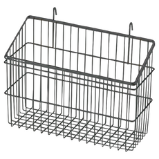 KI WISH 居家生活 掛勾式大方形掛籃 黑色 鐵製 30x11x24.5cm, 1個