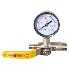 新多多小舖 4分試水壓力錶 4分外牙 + 3分插心 8.3 x 9.3cm 安裝簡便 適用多種管徑, 1組