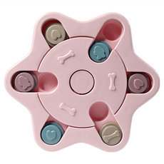 寵物夢工廠 寵物益智慢食玩具, 六角星粉色, 1個