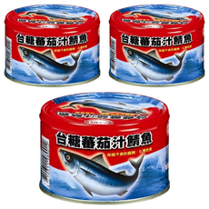 台糖 蕃茄汁鯖魚紅罐 保證不添加防腐劑, 220g, 3罐