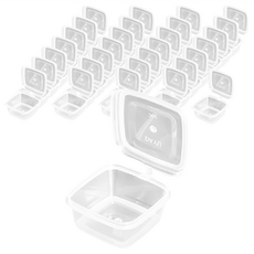 禾啟 3oz方形連體醬料杯 (上口6cm + 下底5x3cm) 75ml, 50個x20袋 - 透明塑膠一次性醬料杯, 20袋