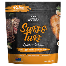 ABSOLUTE HOLISTIC 全齡犬 鮮食肉片, 放牧羊 + 國王鮭魚 + 綠貽貝 + 牛磺酸, 100g, 1包