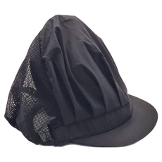 透氣廚師帽 頭圍50~62cm 帽簷4.2cm 帽長20~38cm, 半網黑, 5個