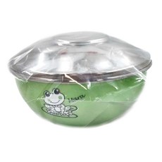 ZEBRA THAILAND 斑馬ST蓋兒童碗（附湯匙）11CM SUS304不鏽鋼, 250ml, 綠色, 1組