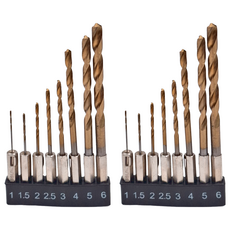 泉友 六角柄鍍鈦鑽尾組 Set 8個 SC537 HSS鑽頭420#, 2組
