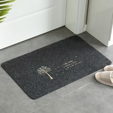 G+ 居家 絲絨刮沙泥除塵地墊 幸運樹 深灰