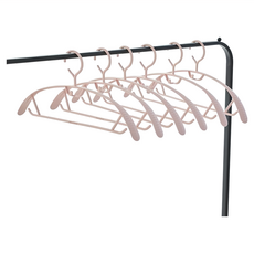 加寬防滑衣架套裝 PP塑膠, 莫蘭迪粉, 1組