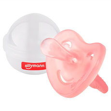 sillymann 矽膠安撫奶嘴 附收納盒, 0-4個月, 透明粉色, 1組