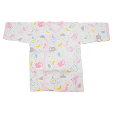 PUKU 藍色企鵝 紗布印花肚衣 純棉紗布 天然純色 透氣柔軟 50cm, 粉紅色