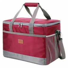 Mega 加厚牛津布大容量保冷包, 33L, 保溫防漏, 酒紅色, 42 x28 x 31cm, 1個