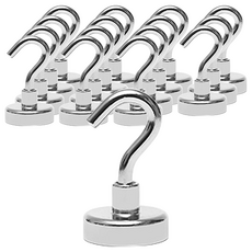 磁鐵掛勾, 32mm一般款, 8入, 銀色, 16個