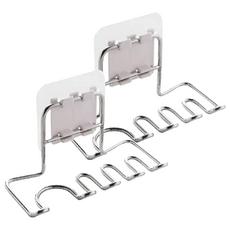 FANCY LIFE 壁掛式創意牙刷架, 銀色, 2個