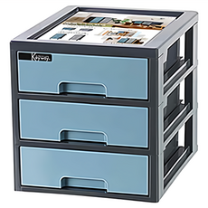 KEYWAY 聯府 維基A4桌上型櫃 15L, 藍色, 3層