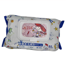 TOY STORY 玩具總動員 廚房去汙濕紙巾 Set, 加厚型 80抽, 台灣製, 200 x 150mm, 3包