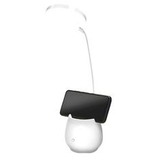 DTAudio LED 筆筒燈, 萬向軟管燈身, 3種色溫, 筆筒手機支架, 白光 + 暖色光 + 自然光, 1個