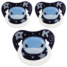 KU.KU Duckbill 酷咕鴨 拇指安撫奶嘴 寶寶適用 食品級液態矽膠 無毒柔軟耐咬, 藍色, 6個月以上, 3個