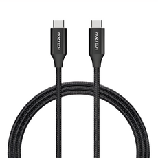 MOZTECH USB-C-C 編織傳輸充電線, 黑色, 1條, 1.2m