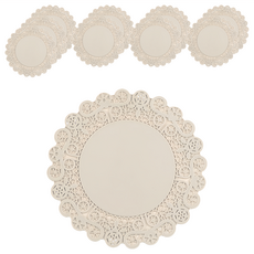 FLaiTO 矽膠蕾絲杯墊 象牙白色, 10*0.1cm, 10個