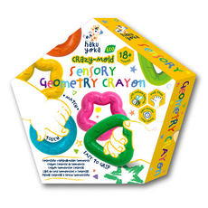 haku yoka 多感官幾何蠟筆 6色 造型好抓握 天然蜂蠟安全無毒, 1盒